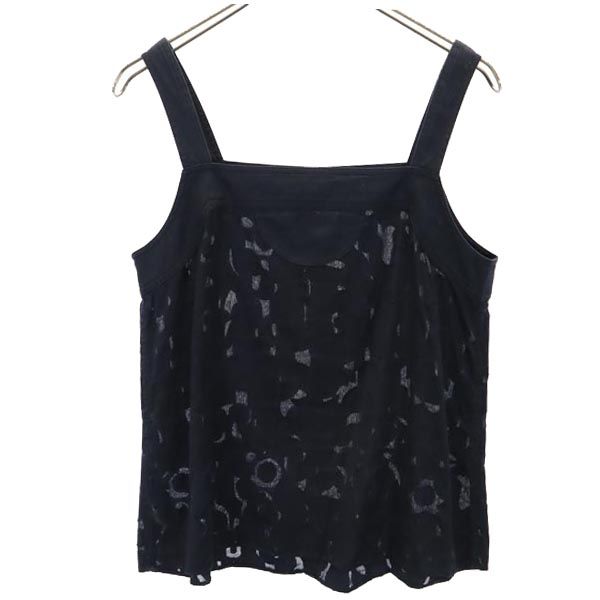 MARC BY MARC JACOBS マークバイマークジェイコブス 花柄 ノースリーブ カットソー 6 ブラック レディース