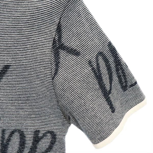 PBK ピービーケー 総柄 半袖 ボートネック カットソー 40 ネイビー レディース