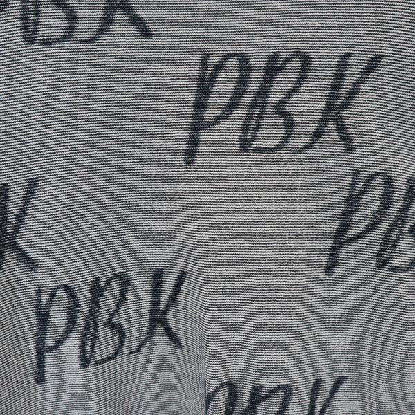 PBK ピービーケー 総柄 半袖 ボートネック カットソー 40 ネイビー レディース