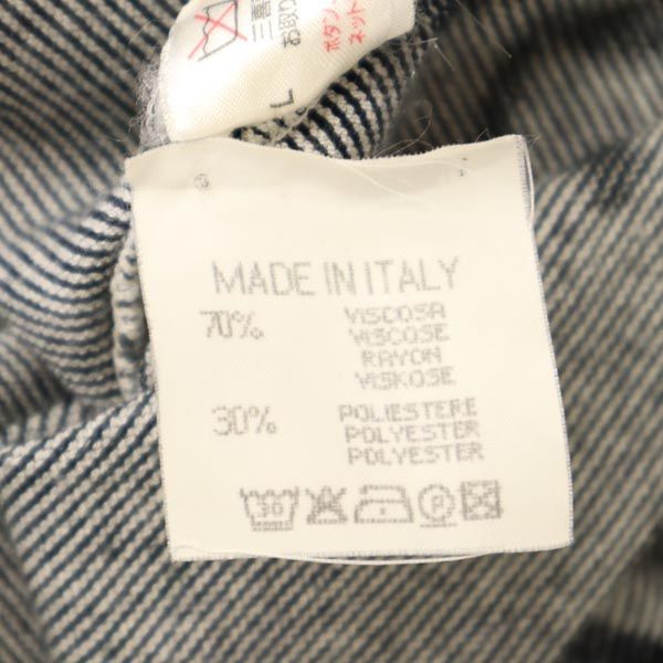 PBK ピービーケー 総柄 半袖 ボートネック カットソー 40 ネイビー レディース