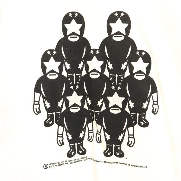 アベイシングエイプ 日本製 プリント 半袖 Tシャツ XS ホワイト系 A BATHING APE メンズ