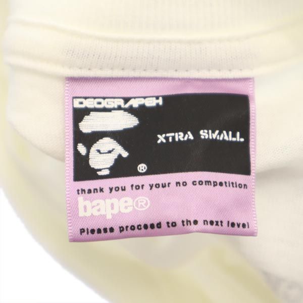 アベイシングエイプ 日本製 プリント 半袖 Tシャツ XS ホワイト系 A BATHING APE メンズ