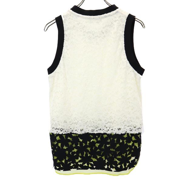 MSGM エムエスジーエム イタリア製 ノースリーブ Vネック カットソー 38 ホワイト系 ベスト レディース