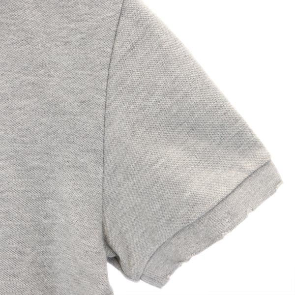 reluxe wjk リラックス ダブルジェーケー 日本製 チューリップ 刺繍 半袖 ダメージ加工 ポロシャツ S グレー 鹿の子 レディース