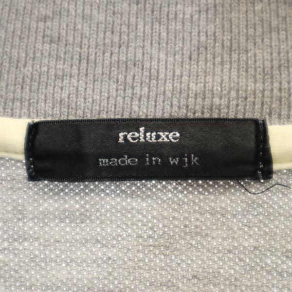 reluxe wjk リラックス ダブルジェーケー 日本製 チューリップ 刺繍 半袖 ダメージ加工 ポロシャツ S グレー 鹿の子 レディース