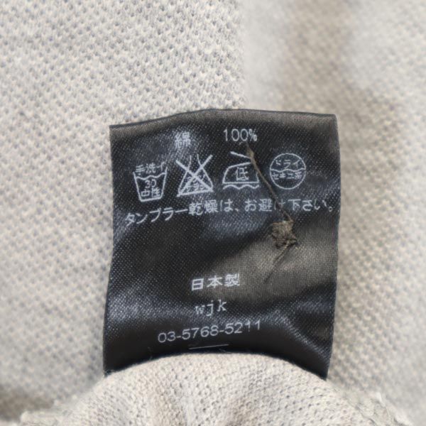 reluxe wjk リラックス ダブルジェーケー 日本製 チューリップ 刺繍 半袖 ダメージ加工 ポロシャツ S グレー 鹿の子 レディース