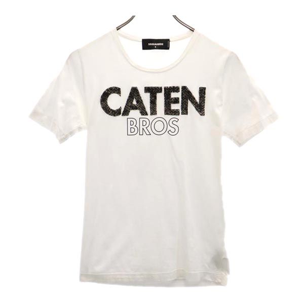 DSQUARED2 ディースクエアード イタリア製 プリント 半袖 Tシャツ S ホワイト系 レディース