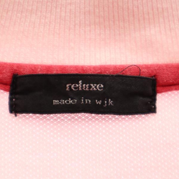 wjk ダブルジェイケイ 日本製 半袖 ダメージ加工 ポロシャツ S ピンク系 鹿の子 レディース