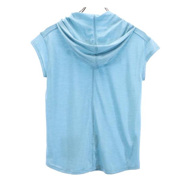 THE NORTH FACE ノースフェイス NTW11281 ボーダー 半袖 フード付 Tシャツ M ブルー系 アウトドア レディース