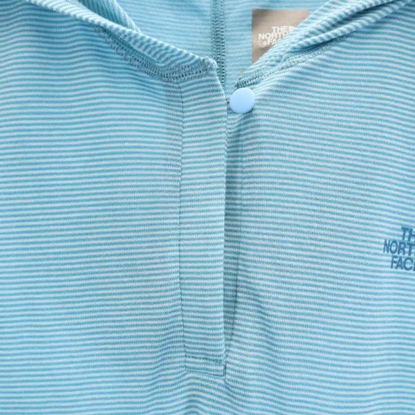 THE NORTH FACE ノースフェイス NTW11281 ボーダー 半袖 フード付 Tシャツ M ブルー系 アウトドア レディース