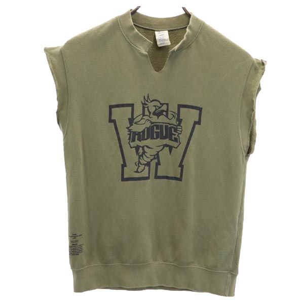 WTAPS ダブルタップス 日本製 ノースリーブ スウェット カーキグリーン 裏起毛 メンズ