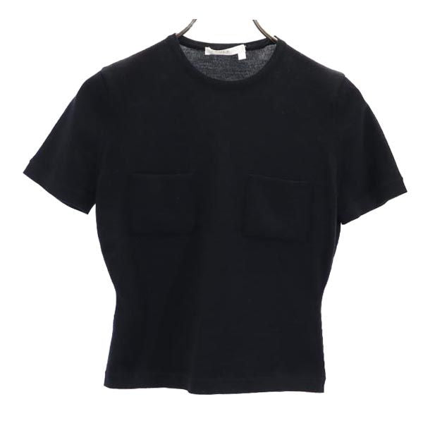 PAULE KA ポールカ ウール 半袖 ニット カットソー S ブラック系 レディース