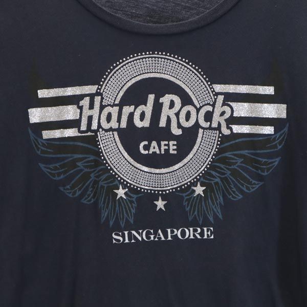 HARD ROCK CAFE ハードロックカフェ プリント 半袖 Tシャツ M ネイビー レディース
