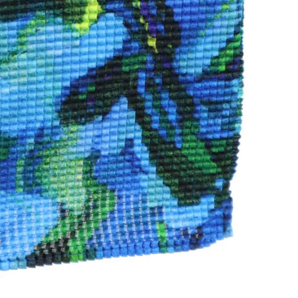 総柄 半袖 カットソー ブルー×グリーン×紫 レディース