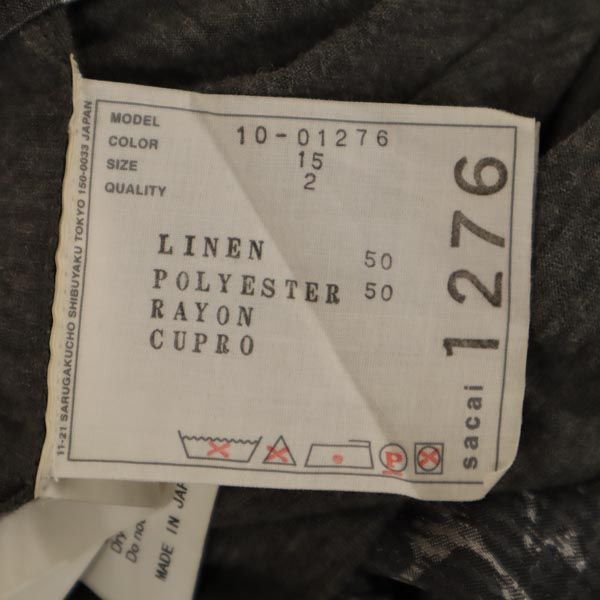 Sacai サカイ 日本製 半袖 ワンピース 2 グレー系 チュニック レディース