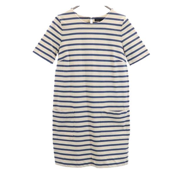 MARC BY MARC JACOBS マークバイマークジェイコブス ボーダー 半袖 ワンピース XS ホワイト系 レディース