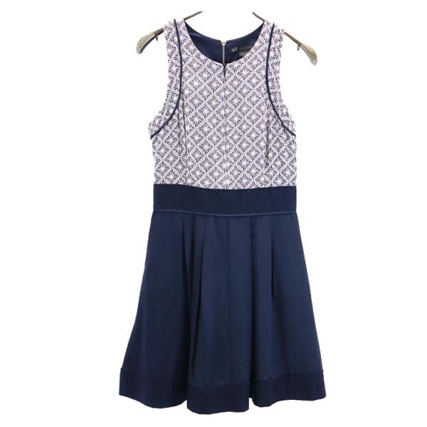 ARMANI EXCHANGE アルマーニエクスチェンジ ノースリーブ ワンピース PO ネイビー系 両面ジップ レディース