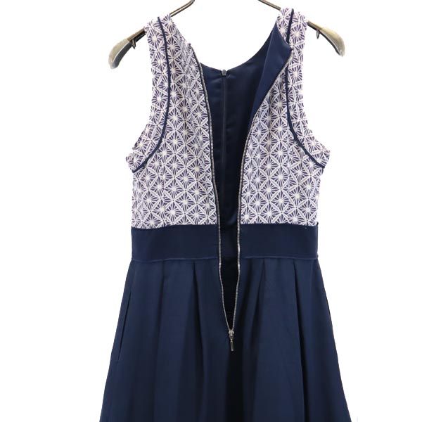 ARMANI EXCHANGE アルマーニエクスチェンジ ノースリーブ ワンピース PO ネイビー系 両面ジップ レディース