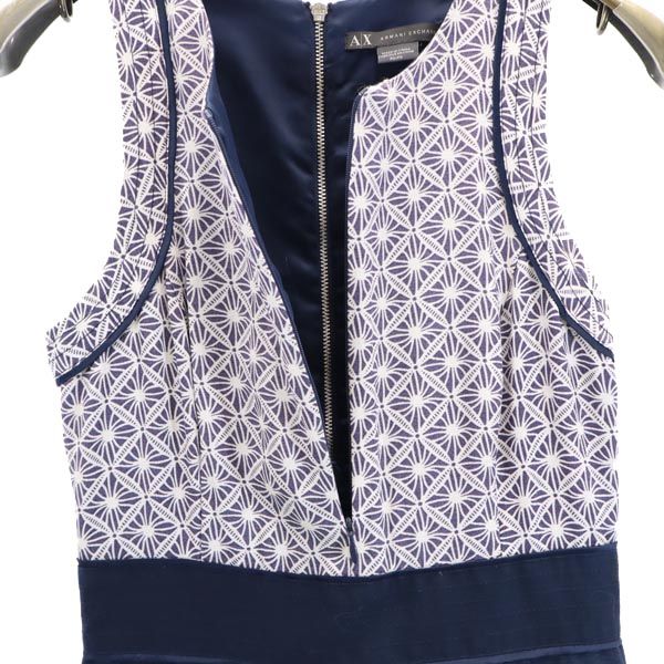 ARMANI EXCHANGE アルマーニエクスチェンジ ノースリーブ ワンピース PO ネイビー系 両面ジップ レディース