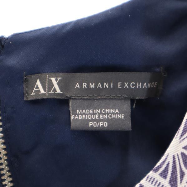 ARMANI EXCHANGE アルマーニエクスチェンジ ノースリーブ ワンピース PO ネイビー系 両面ジップ レディース