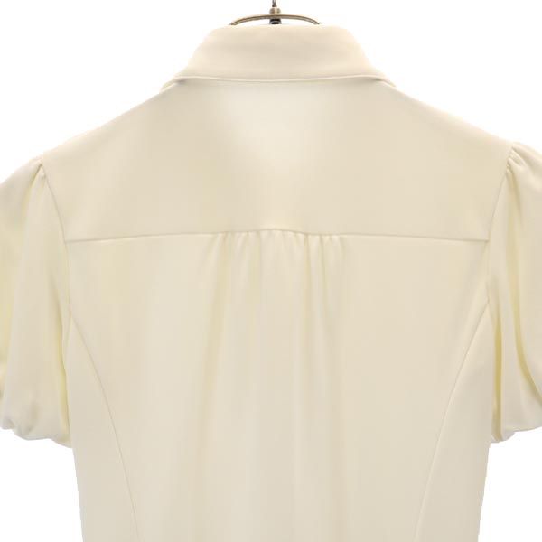 FOXEY NEW YORK フォクシーニューヨーク 日本製 半袖 襟付き バルーン袖 カットソー 38 アイボリー系 レディース