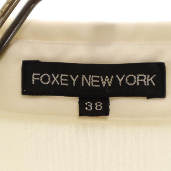 FOXEY NEW YORK フォクシーニューヨーク 日本製 半袖 襟付き バルーン袖 カットソー 38 アイボリー系 レディース