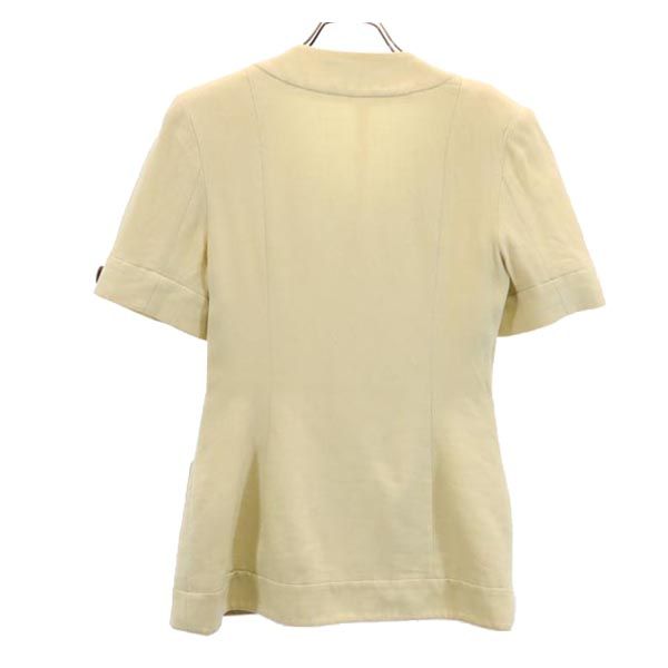 Givenchy ジバンシー フランス製 半袖 ノーカラージャケット ベージュ レディース