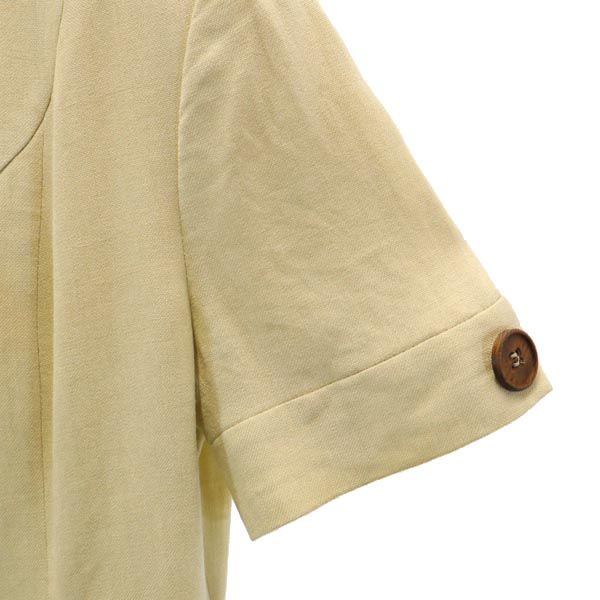 Givenchy ジバンシー フランス製 半袖 ノーカラージャケット ベージュ レディース