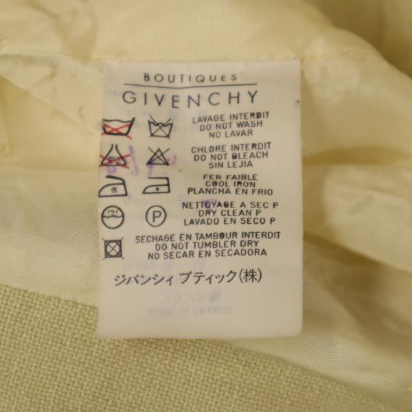 Givenchy ジバンシー フランス製 半袖 ノーカラージャケット ベージュ レディース