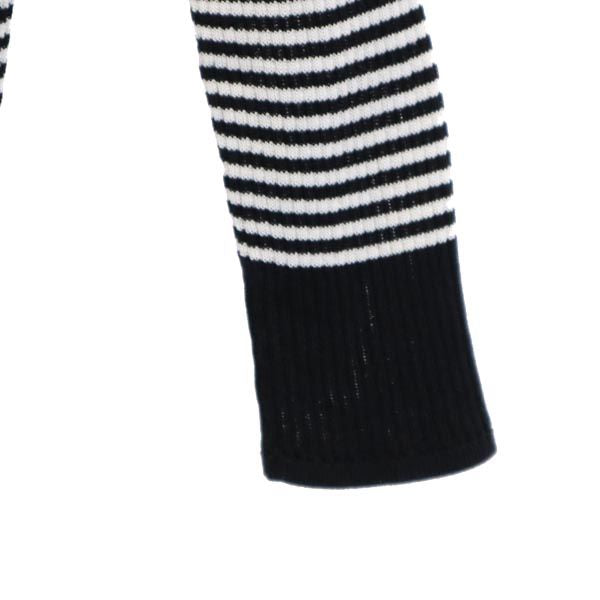 LANVIN en Bleu ランバンオンブルー ボーダー 7分袖 ニット カットソー 38 ホワイト系 レディース