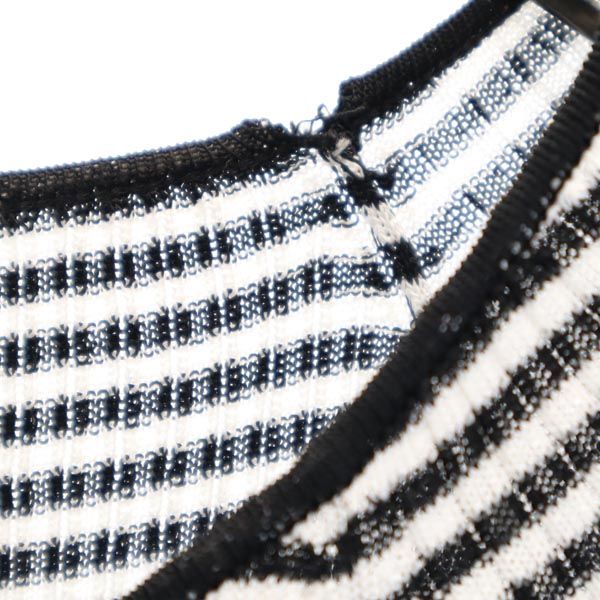 LANVIN en Bleu ランバンオンブルー ボーダー 7分袖 ニット カットソー 38 ホワイト系 レディース