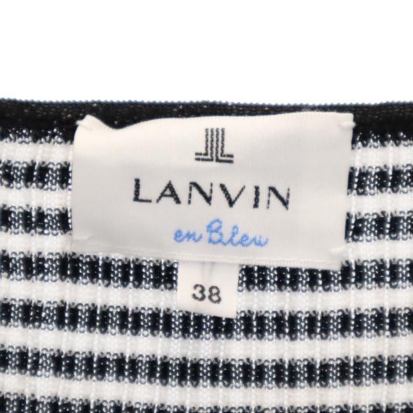 LANVIN en Bleu ランバンオンブルー ボーダー 7分袖 ニット カットソー 38 ホワイト系 レディース