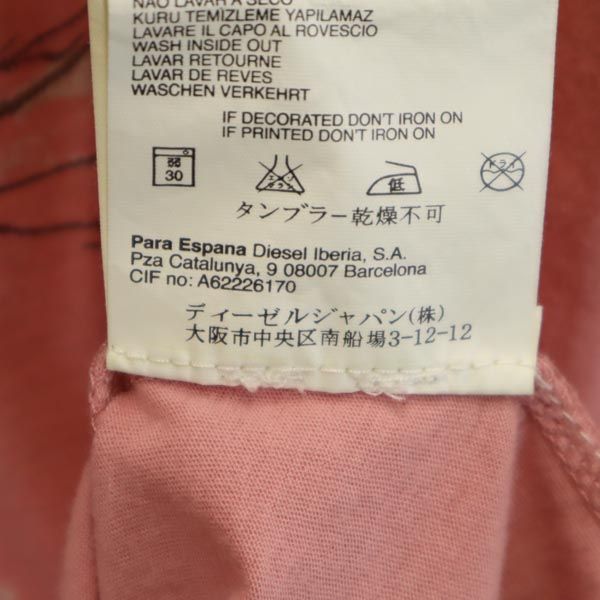 DIESEL ディーゼル プリント 半袖 Tシャツ XS ピンク系 メンズ