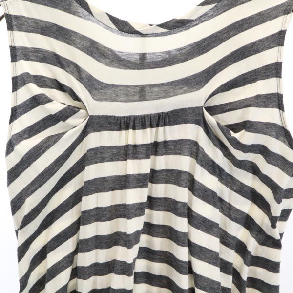 スナオクワハラ 日本製 ボーダー ノースリーブ カットソー M グレー系 sunaokuwahara レディース