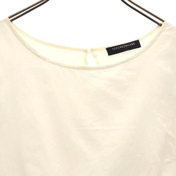 トゥモローランド シルクブレンド ノースリーブ 段々フリル カットソー 38 ホワイト系 TOMORROWLAND レディース