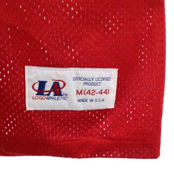 90s オールド USA製 フットボールT 21 SANDERS アメリカンフットボール 半袖 ウェア M レッド アメフト メンズ