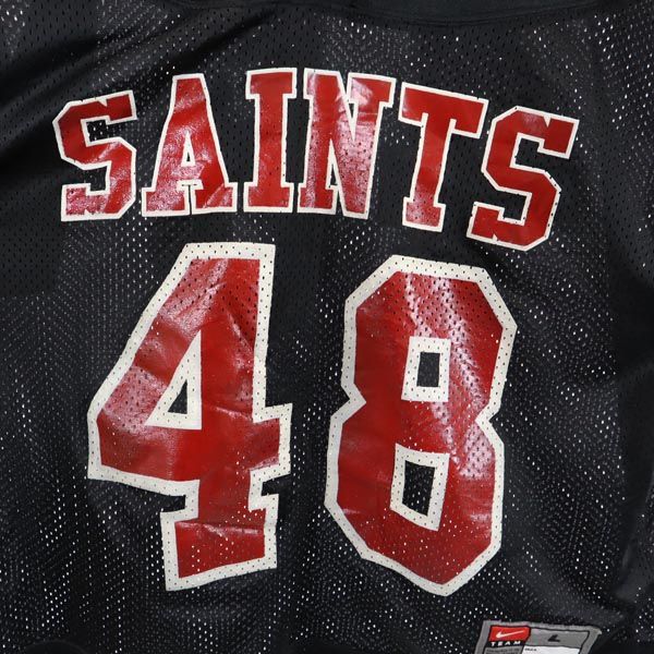 NIKE ナイキ USA製 背番号48 アメリカンフットボール 半袖 ウェア L ブラック アメフト メンズ