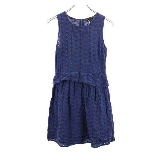 MARC BY MARC JACOBS マークバイマークジェイコブス ノースリーブ ワンピース 0 ネイビー系 バックプリント レディース