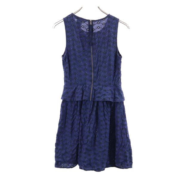 MARC BY MARC JACOBS マークバイマークジェイコブス ノースリーブ ワンピース 0 ネイビー系 バックプリント レディース