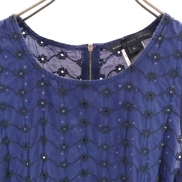 MARC BY MARC JACOBS マークバイマークジェイコブス ノースリーブ ワンピース 0 ネイビー系 バックプリント レディース