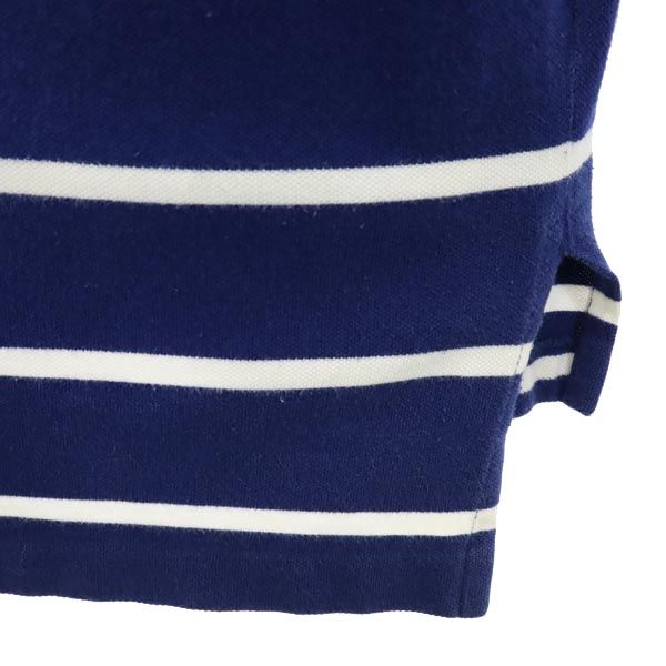 Polo by Ralph Lauren ポロバイラルフローレン ボーダー柄 半袖 ポロシャツ L ブルー×ホワイト 鹿の子 メンズ