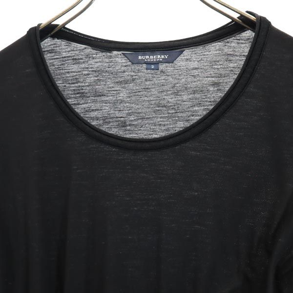 BURBERRY バーバリー 三陽商会 半袖 パフスリーブ Tシャツ 2 ブラック系 レディース