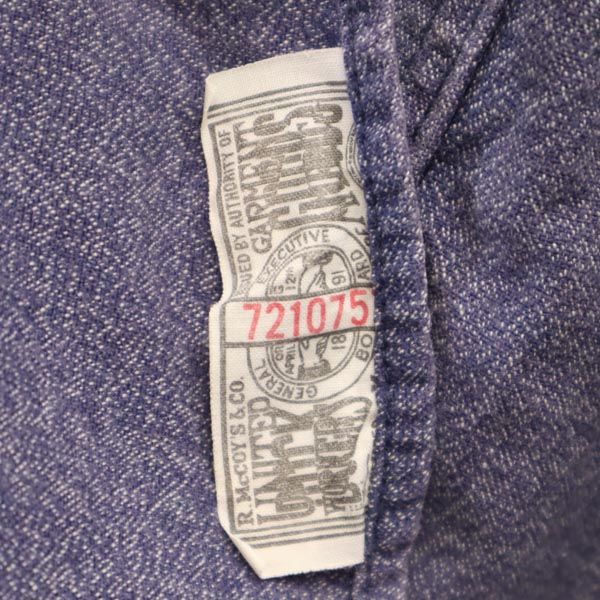 REAL McCOY リアルマッコイ 半袖 ワークシャツ 14 青系 メンズ