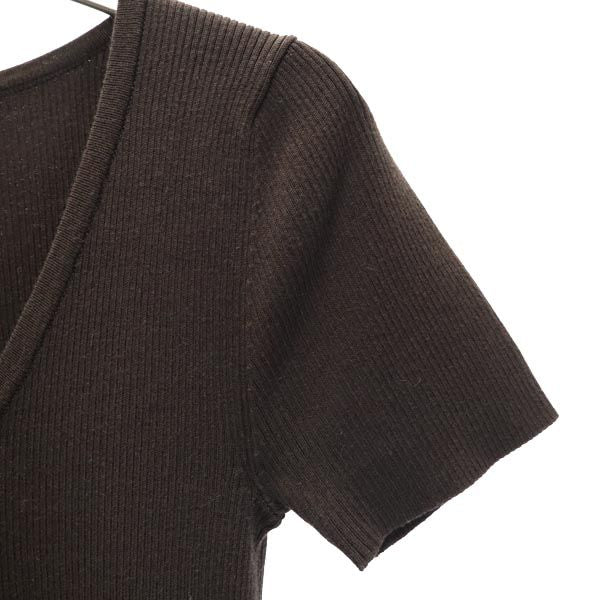 マイケルマイケルコース シルクブレンド 半袖 リブニット カットソー 4 ブラック系 MICHAEL MICHAEL KORS レディース