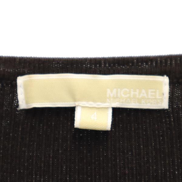 マイケルマイケルコース シルクブレンド 半袖 リブニット カットソー 4 ブラック系 MICHAEL MICHAEL KORS レディース