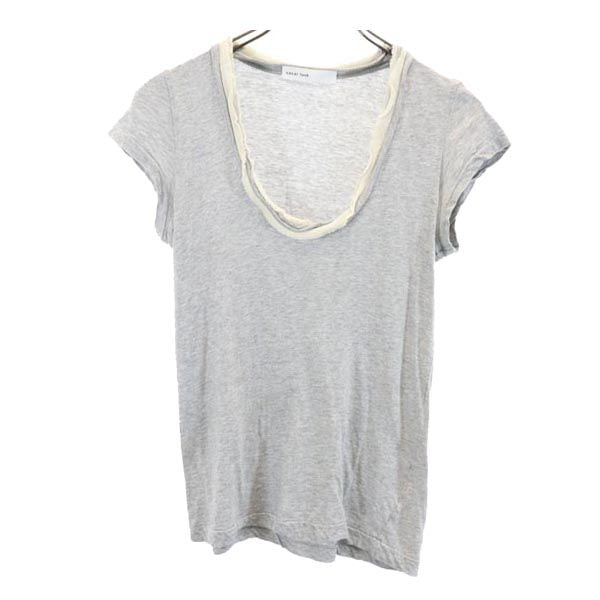 sacai luck サカイラック 半袖 フレンチスリーブ カットソー グレー系 Tシャツ レディース