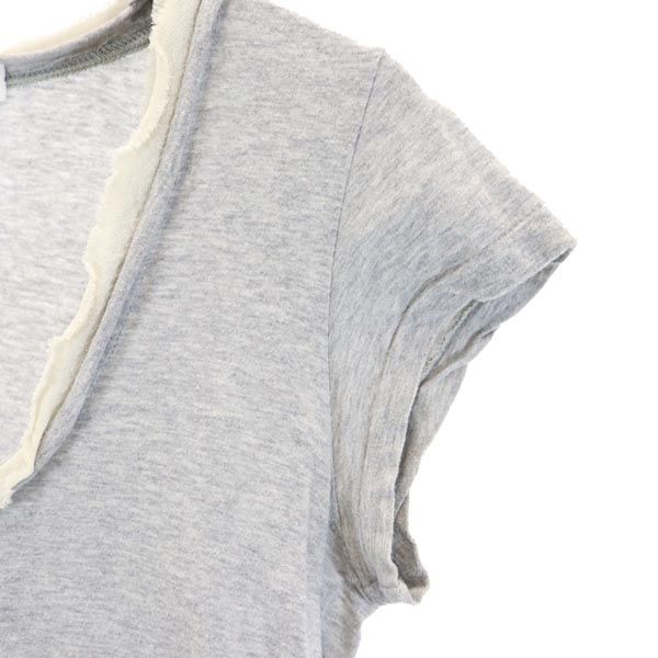 sacai luck サカイラック 半袖 フレンチスリーブ カットソー グレー系 Tシャツ レディース