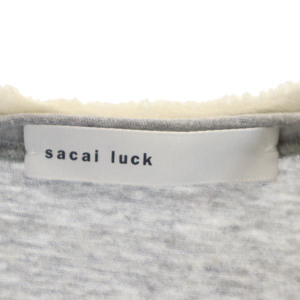sacai luck サカイラック 半袖 フレンチスリーブ カットソー グレー系 Tシャツ レディース