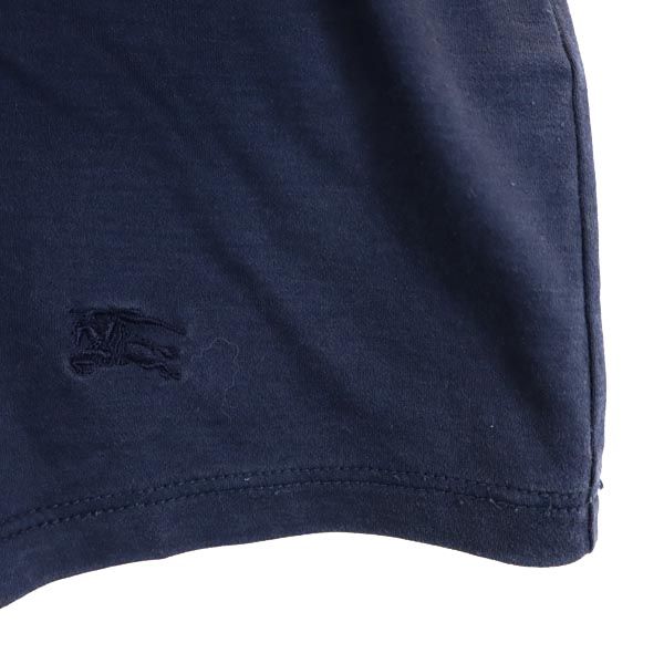 BURBERRY バーバリー 日本製 三陽商会 半袖 ハーフボタン シャツ 2 ネイビー レディース