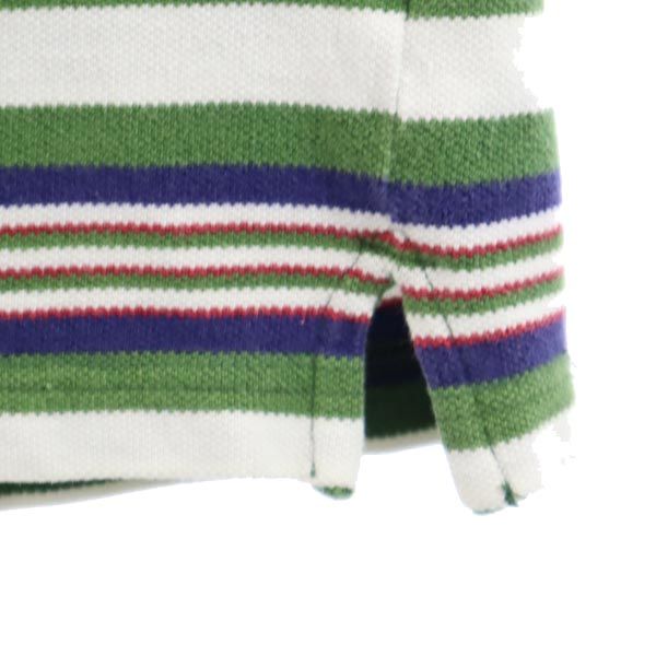 Timberland ティンバーランド ボーダー 半袖 ポロシャツ XS グリーン系 鹿の子 メンズ